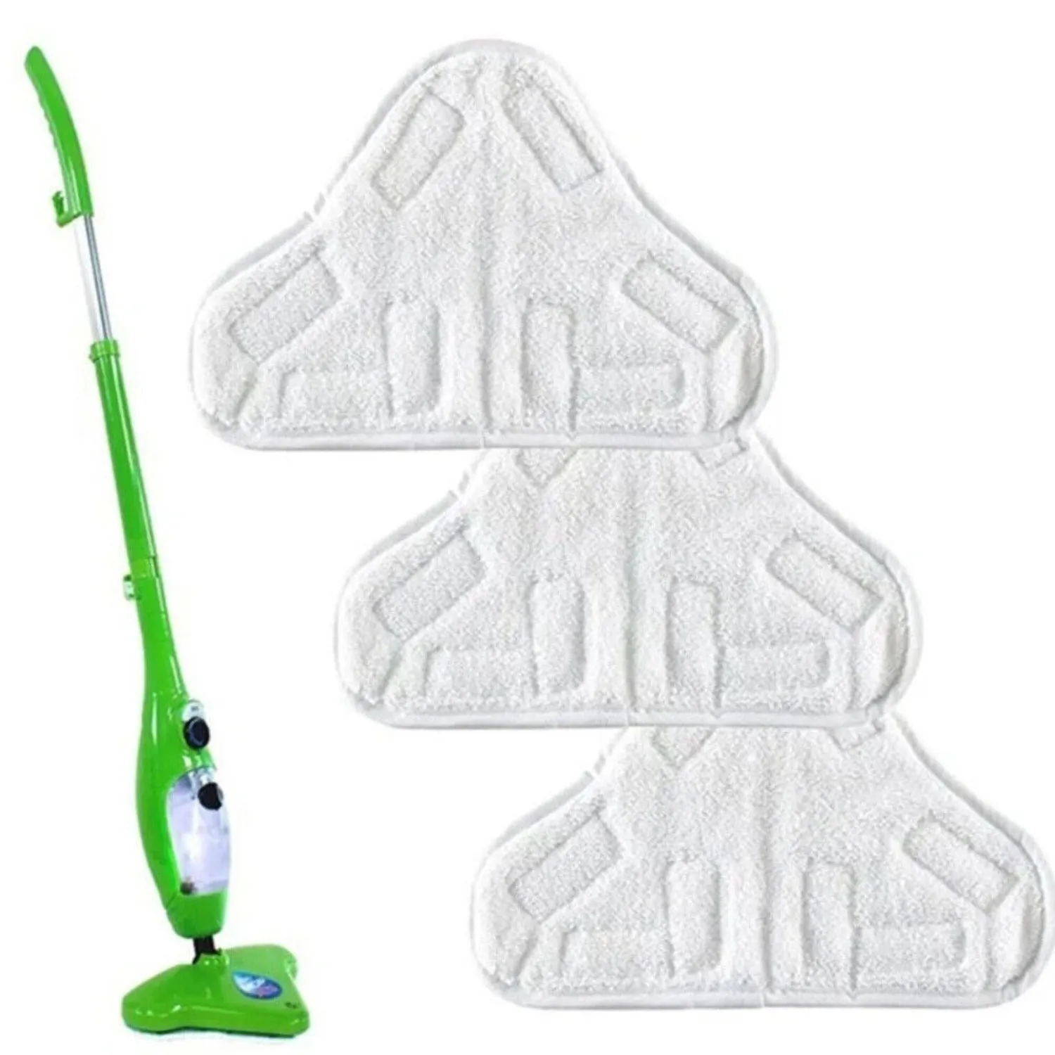 5PCS Ultra Soft Microfiber Steam Mop Pads - White