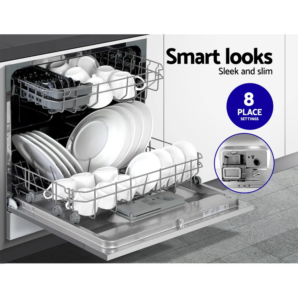 8 Setting Benchtop Dishwasher Stainless Steel LED Display Devanti