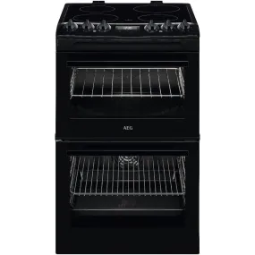 AEG CCX1530ACB Ceramic Electric Cooker with Double Oven, Black, A Rated