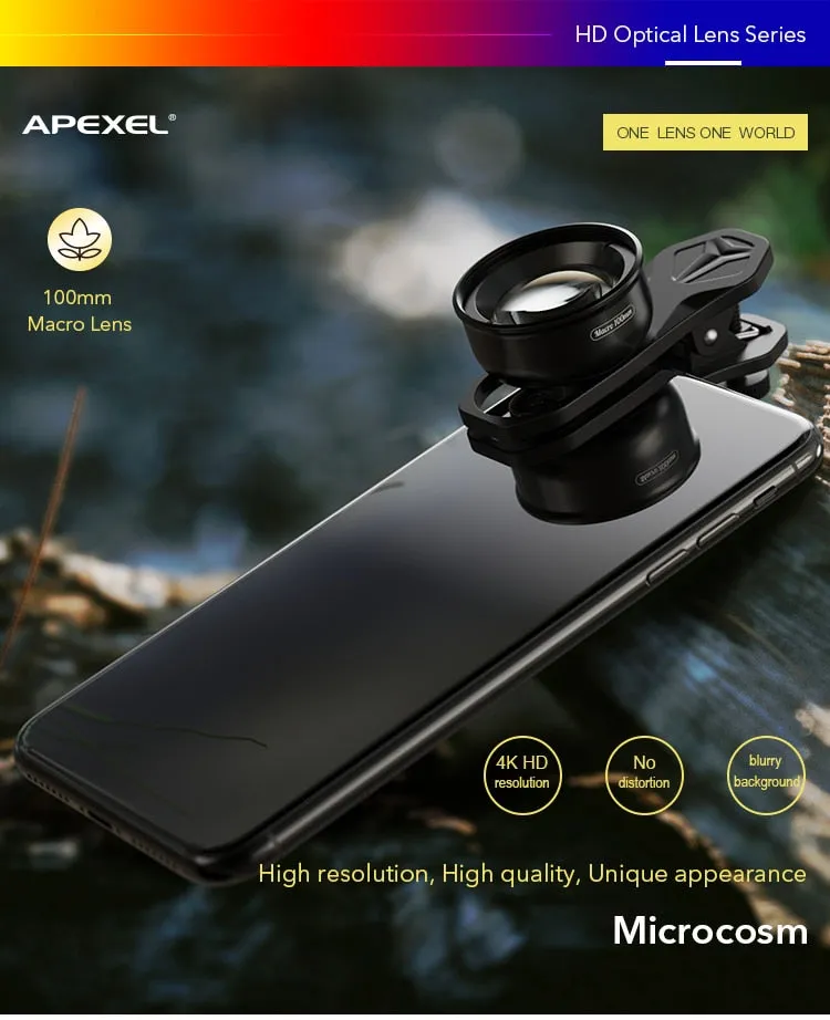 APEXEL HD Optic Camera Phone Lens 100mm Macro Lens   10x Super Macro Lenses For iPhonex xr xs max Samsung s9 All Smartphones