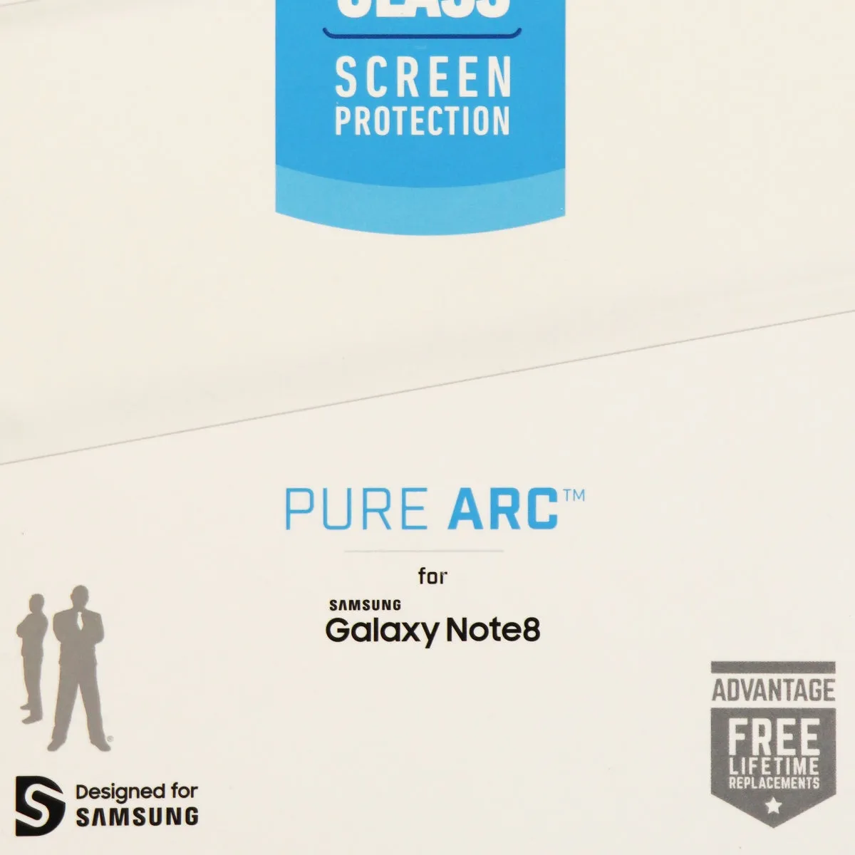 BodyGuardz Pure Arc Series Tempered Glass Screen for Galaxy Note8 - Clear/Black