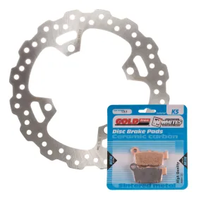 BRAKE DISC & PAD REAR KIT - KAW KX250F 04-15 - WAVE