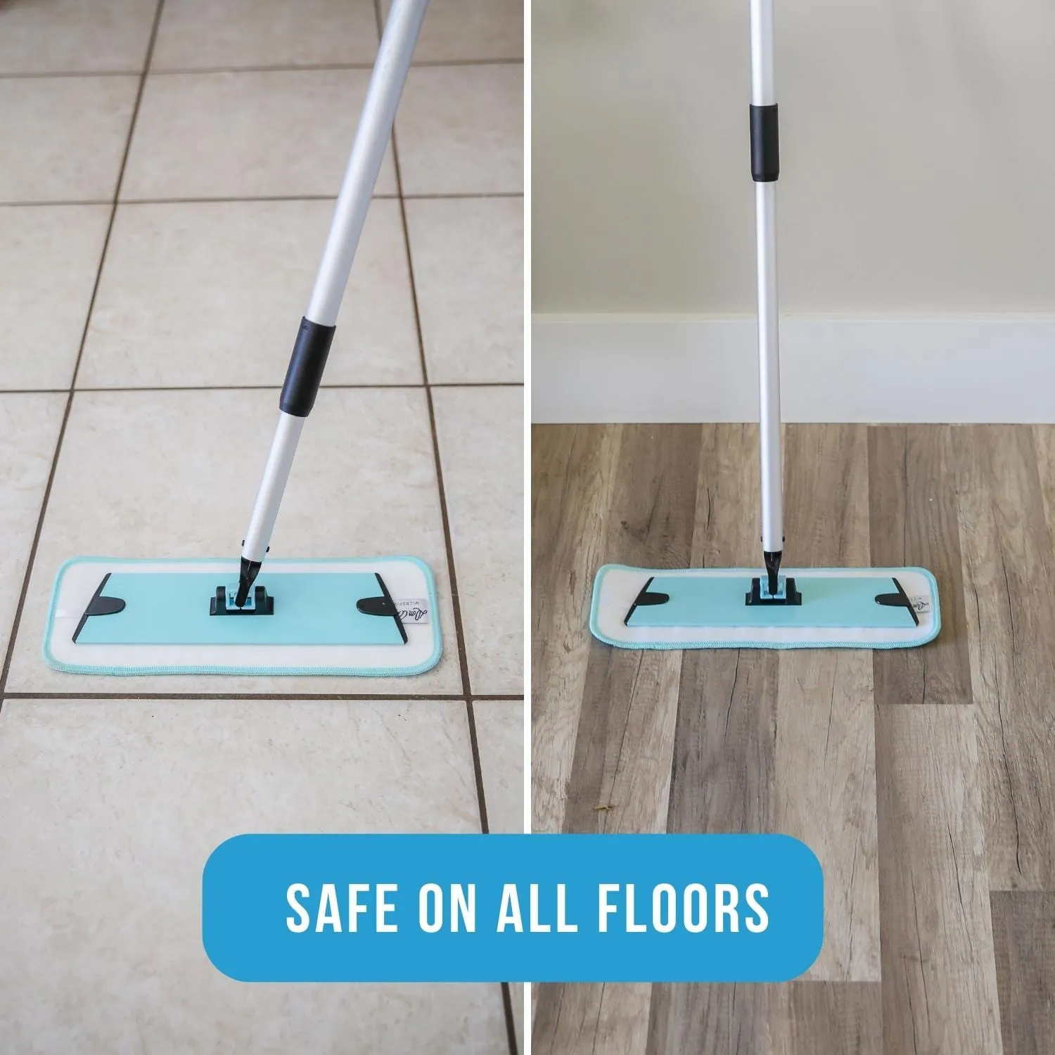 DON ASLETT 14" MICROFIBER MOP PADS AQUA SET OF 3