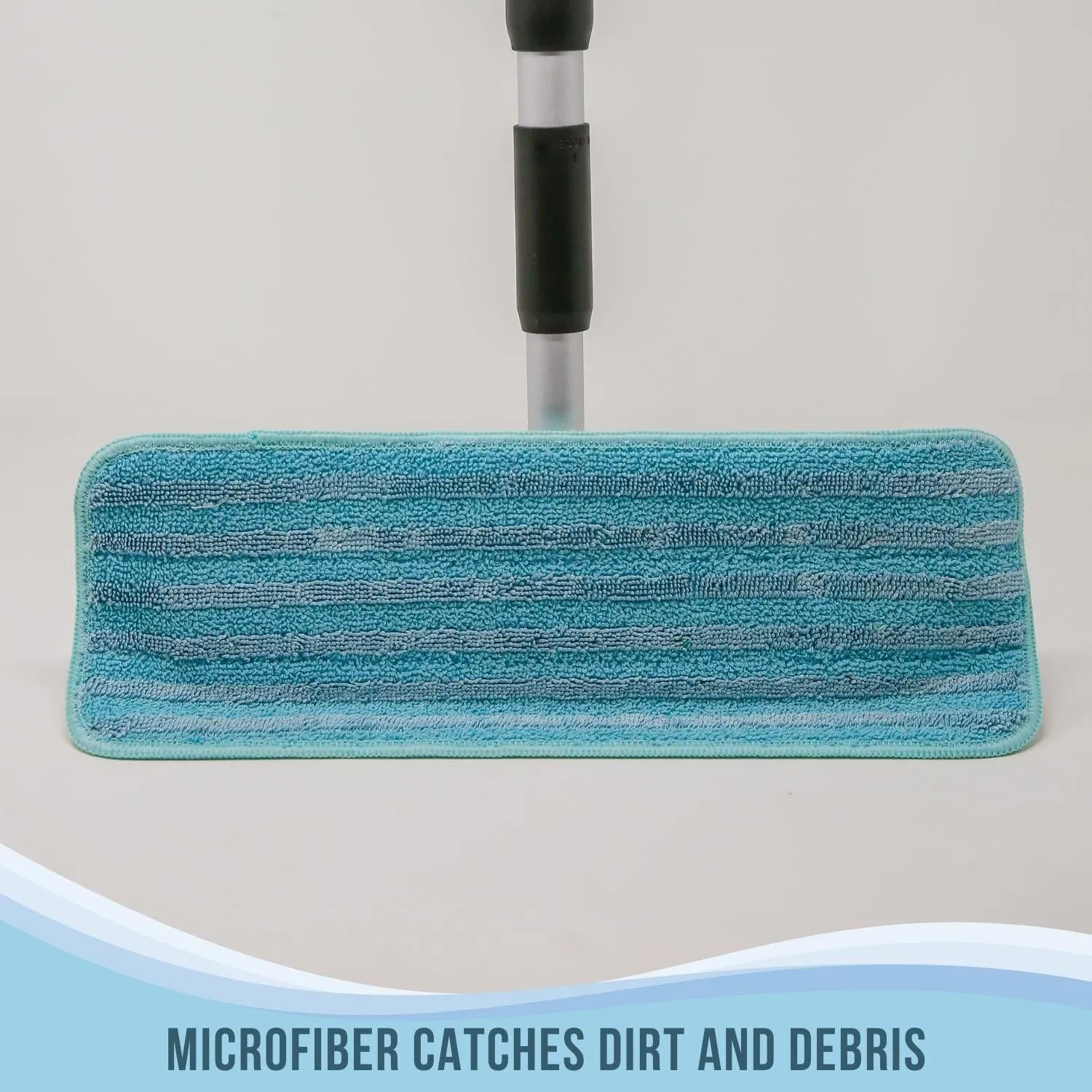 DON ASLETT 14" MICROFIBER MOP PADS AQUA SET OF 3