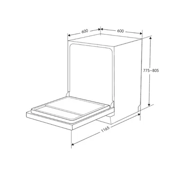 EF EFDW 9151 BM Free Standing Dishwasher