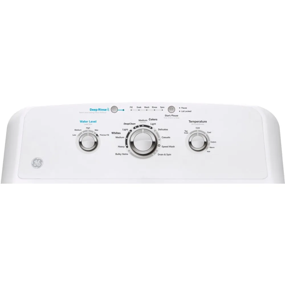 GE - 4.2 Cu. Ft. 11 Cycle Top Loading Washer - White On White