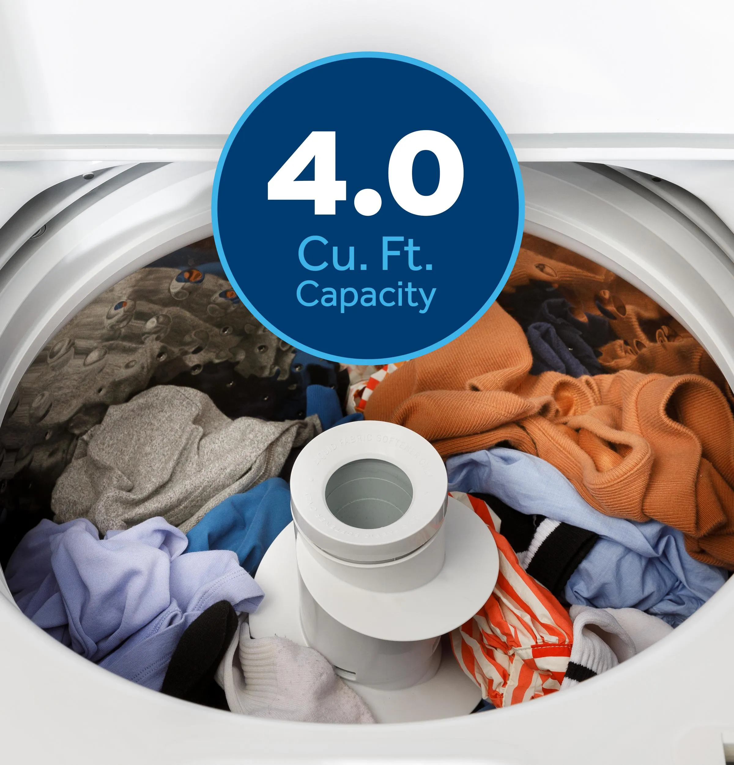 GTW325ASWWW GE® 4.0 cu. ft. Capacity Washer with Stainless Steel Basket and Water Level Control&#x200B;