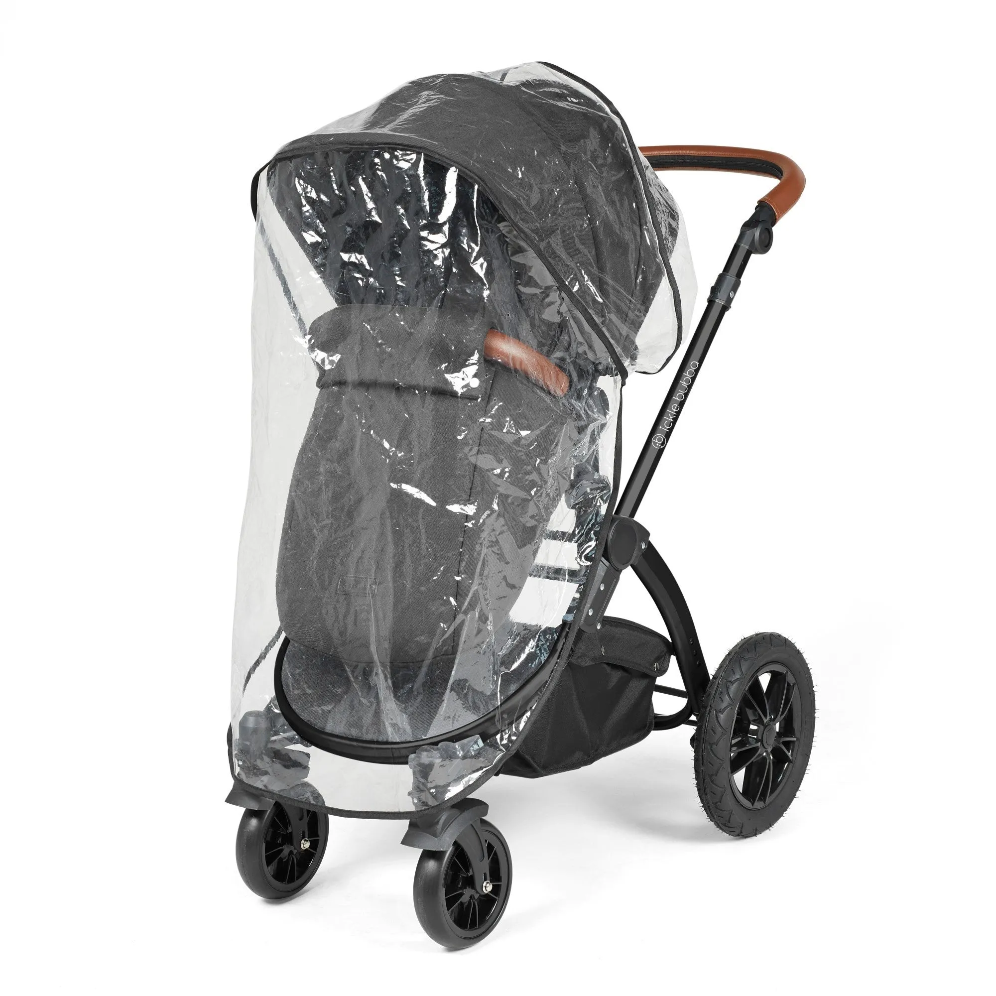 Ickle Bubba Stomp Luxe All-in-One I Size Travel System With Isofix Base (Stratus) Charcoal on Black