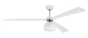 Otto 60" Ceiling Fan in White & Polished Nickel