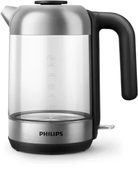 Philips, Domestic Appliances Series 5000 Glass Kettle, 1.7 L, Removable lid, HD9339