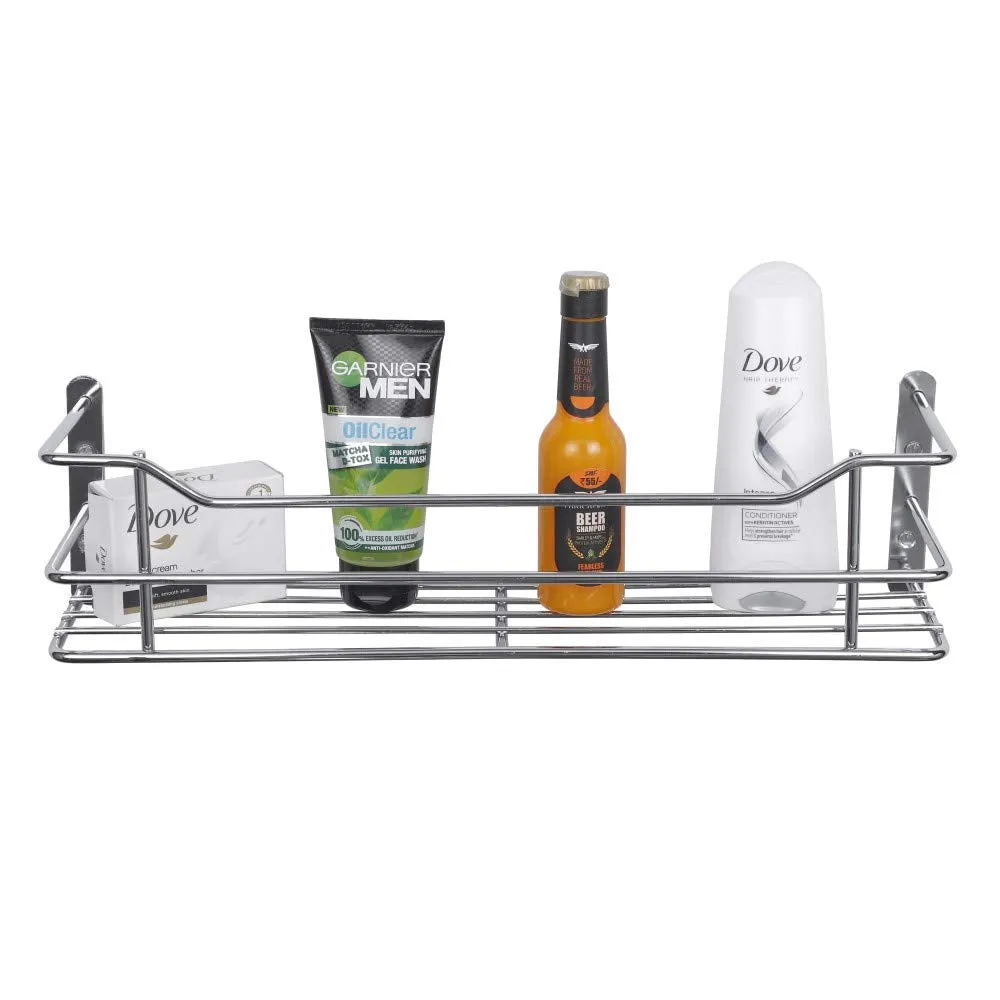 Plantex Bathroom Shelf for Wall/Stainless Steel Rack for Bathroom/Kitchen/Living Room/Perfume Rack/Bathroom Organiser (12 inch, Chrome)