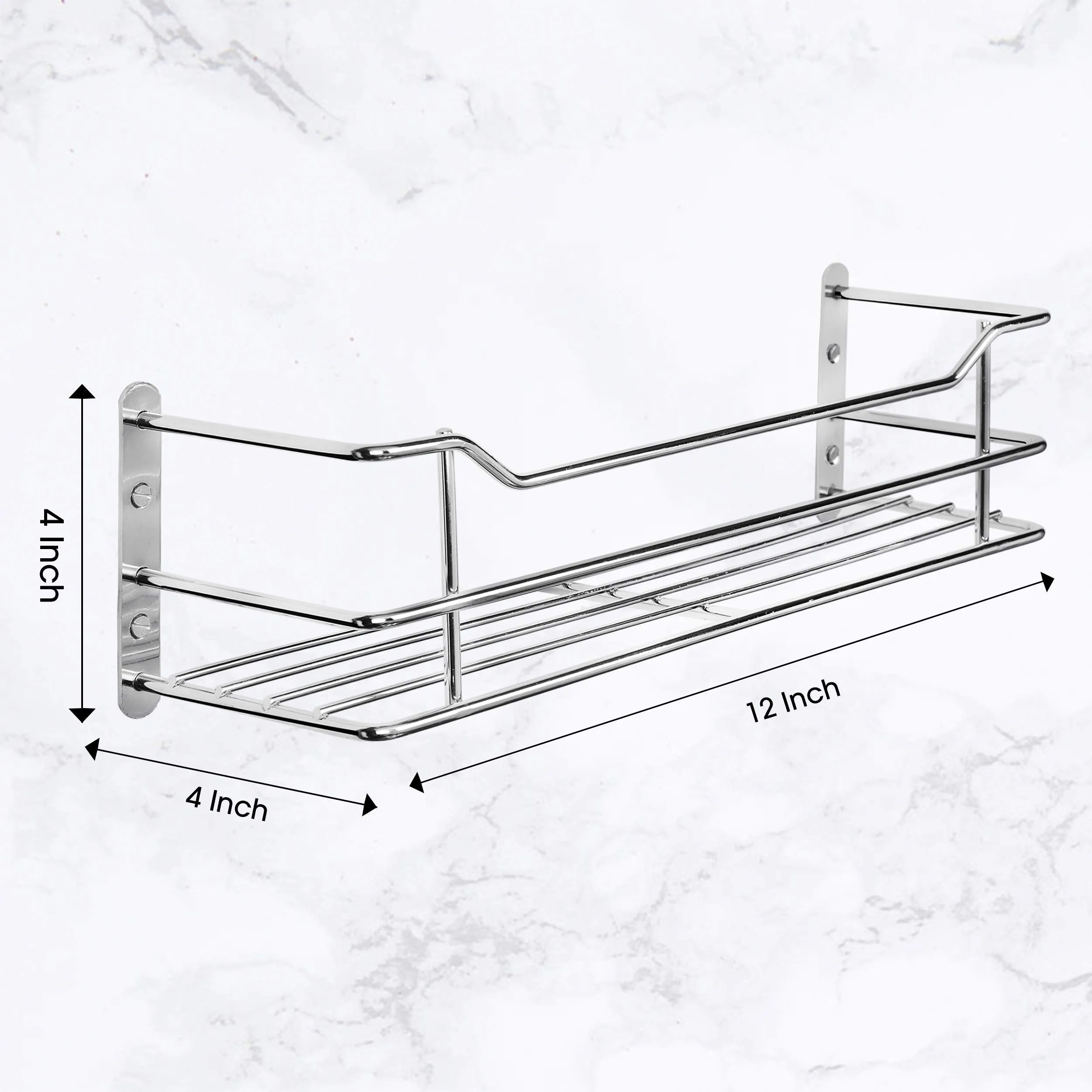 Plantex Bathroom Shelf for Wall/Stainless Steel Rack for Bathroom/Kitchen/Living Room/Perfume Rack/Bathroom Organiser (12 inch, Chrome)