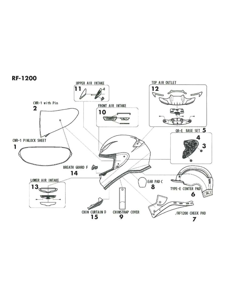 Shoei RF-1200 Cheek Pads