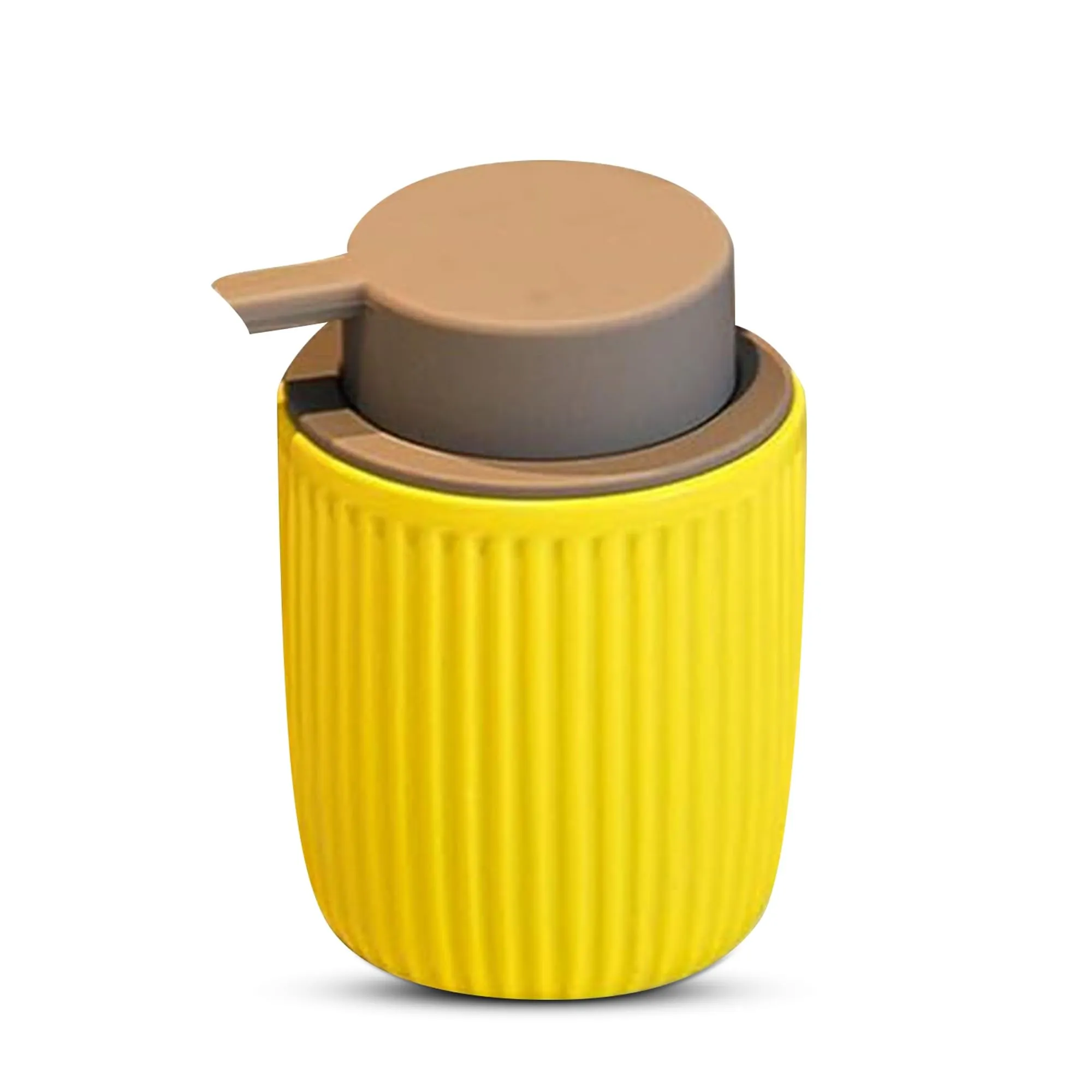 UMAI 320ML Ceramic Soap Dispenser for Bathroom - Yellow | Bathroom Accessories | Liquid Soap Dispenser for Kitchen | Handwash Dispenser | Hand Wash Dispensers Pump | Handwash Bottle