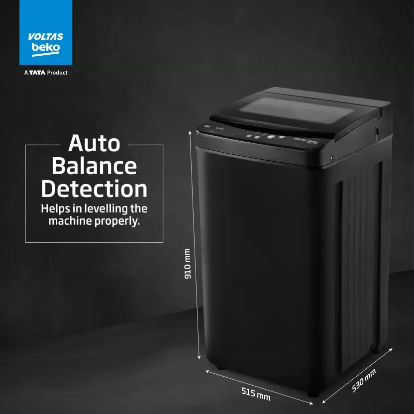 Voltas Beko WTL6504UEA/BPB 6.5 kg Fully Automatic Top Load Washing Machine Black